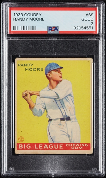 1933 Goudey Randy Moore No. 69 PSA 2