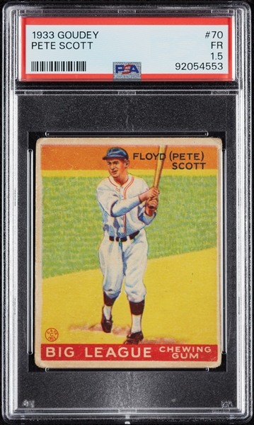 1933 Goudey Pete Scott No. 70 PSA 1.5