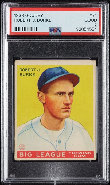 1933 Goudey Robert Burke No. 71 PSA 2