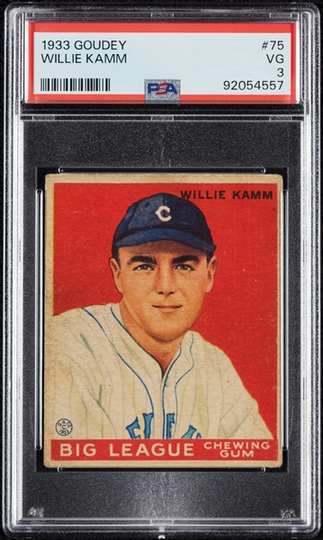 1933 Goudey Willie Kamm No. 75 PSA 3