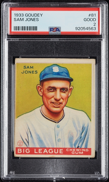 1933 Goudey Sam Jones No. 81 PSA 2