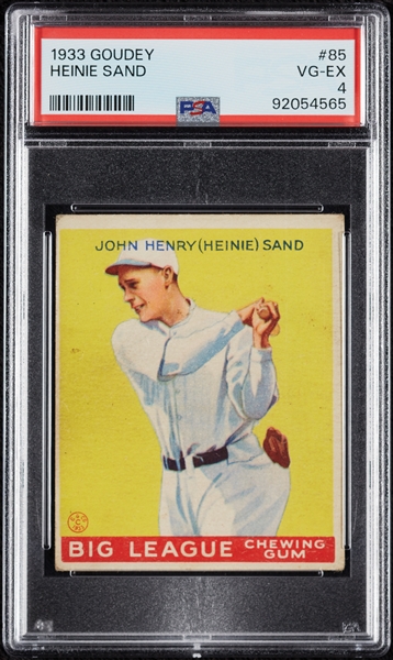 1933 Goudey Heinie Sand No. 85 PSA 4