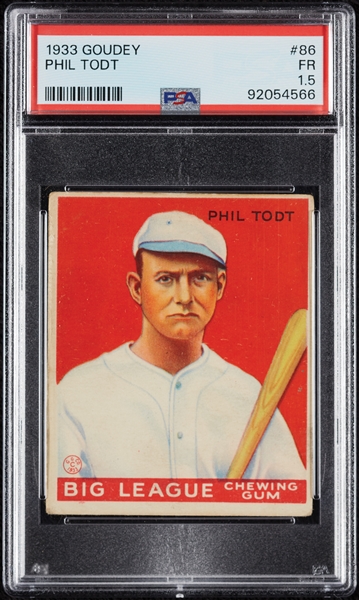 1933 Goudey Phil Todt No. 86 PSA 1.5