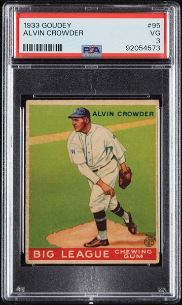 1933 Goudey Alvin Crowder No. 95 PSA 3