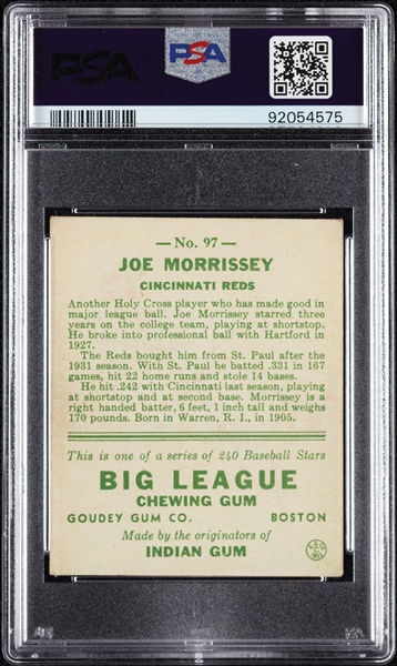 1933 Goudey Jim Morrissey No. 97 PSA 4