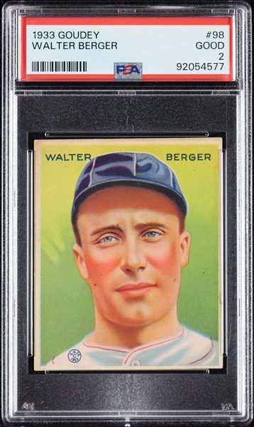 1933 Goudey Walter Berger No. 98 PSA 2