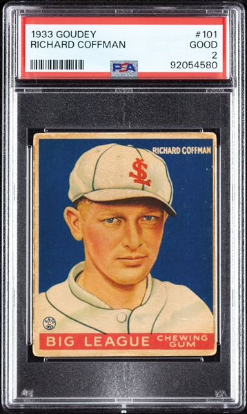 1933 Goudey Richard Coffman No. 101 PSA 2