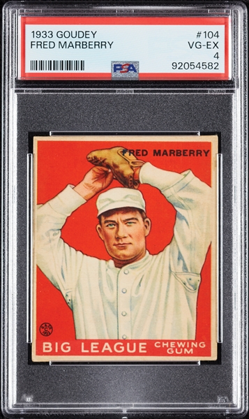 1933 Goudey Fred Marberry No. 104 PSA 4