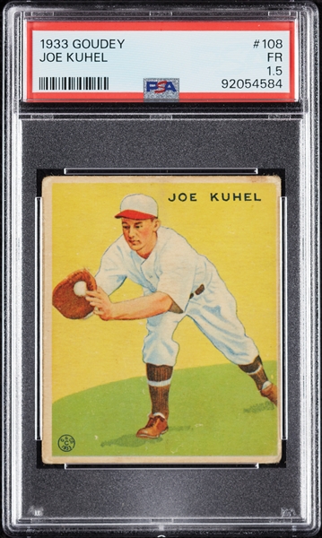 1933 Goudey Joe Kuhel No. 108 PSA 1.5