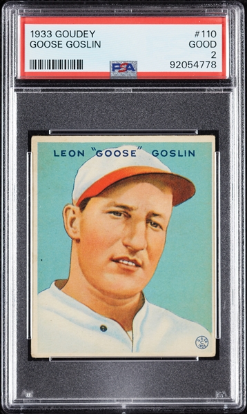 1933 Goudey Goose Goslin No. 110 PSA 2