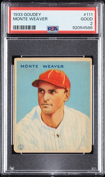 1933 Goudey Monte Weaver No. 111 PSA 2