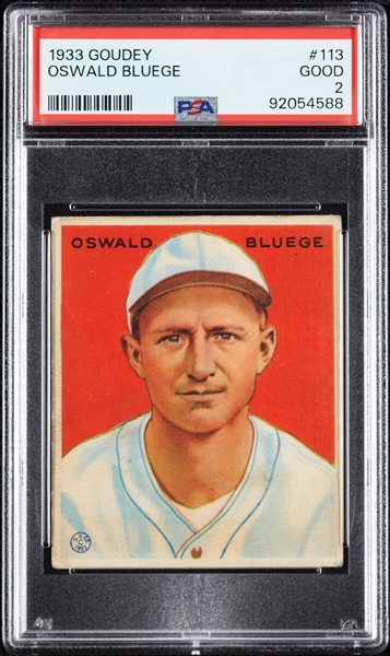 1933 Goudey Oswald Bluege No. 113 PSA 2