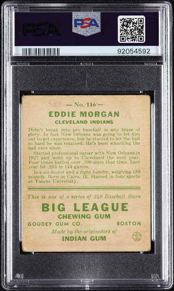 1933 Goudey Eddie Morgan No. 116 PSA 1.5