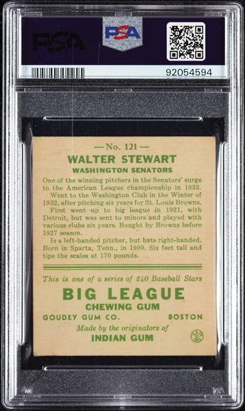 1933 Goudey Walter Stewart No. 121 PSA 3