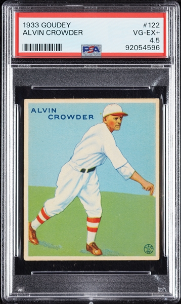 1933 Goudey Alvin Crowder No. 122 PSA 4.5