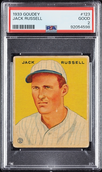 1933 Goudey Jack Russell No. 123 PSA 2