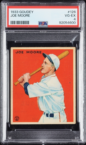 1933 Goudey Joe Moore No. 126 PSA 4