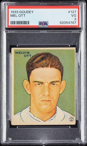 1933 Goudey Mel Ott No. 127 PSA 3