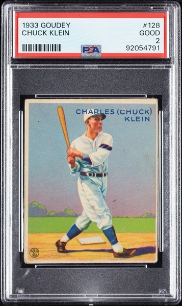 1933 Goudey Chuck Klein No. 128 PSA 2