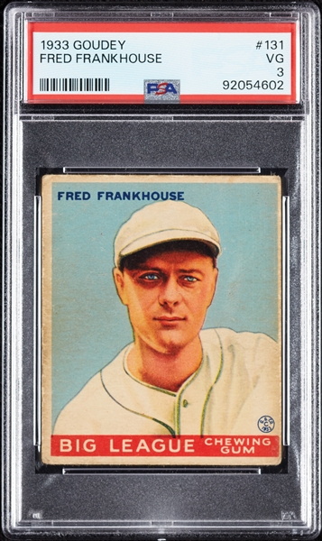 1933 Goudey Fred Frankhouse No. 131 PSA 3