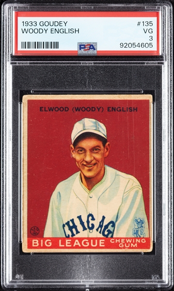 1933 Goudey Woody English No. 135 PSA 3