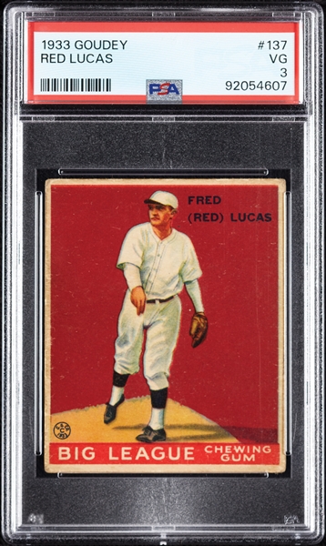 1933 Goudey Red Lucas No. 137 PSA 3