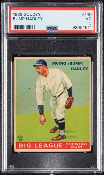 1933 Goudey Bump Hadley No. 140 PSA 3