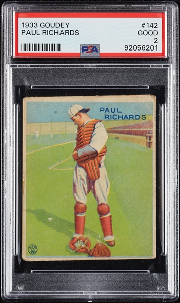 1933 Goudey Paul Richards No. 142 PSA 2