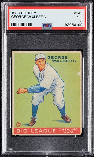 1933 Goudey George Walberg No. 145 PSA 3