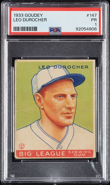 1933 Goudey Leo Durocher No. 147 PSA 1