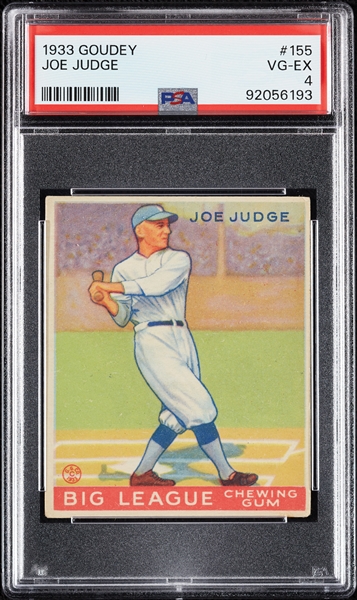 1933 Goudey Joe Judge No. 155 PSA 4