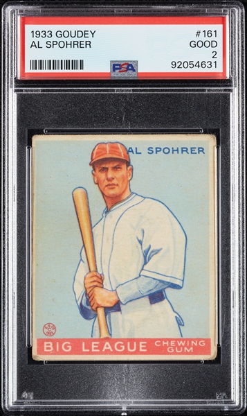 1933 Goudey Al Spohrer No. 161 PSA 2