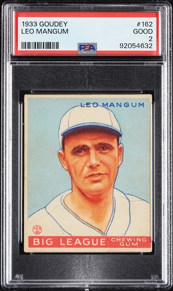 1933 Goudey Leo Mangum No. 162 PSA 2