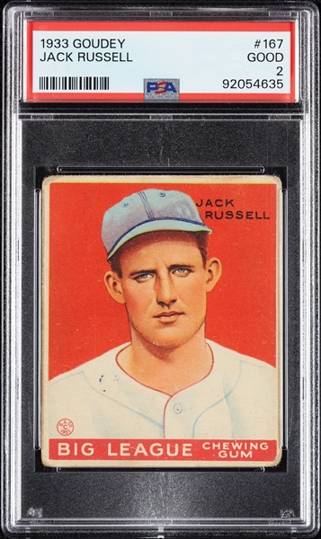 1933 Goudey Jack Russell No. 167 PSA 2