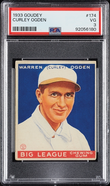 1933 Goudey Curley Ogden No. 174 PSA 3