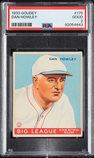 1933 Goudey Dan Howley No. 175 PSA 2