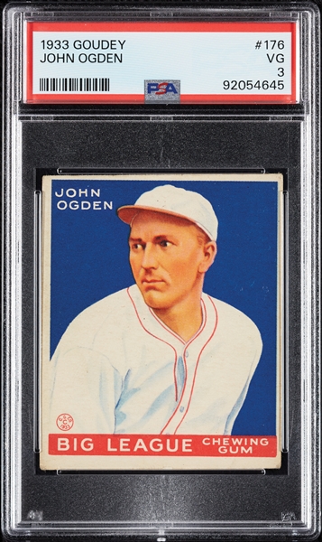 1933 Goudey John Ogden No. 176 PSA 3