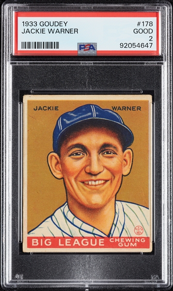 1933 Goudey Jackie Warner No. 178 PSA 2