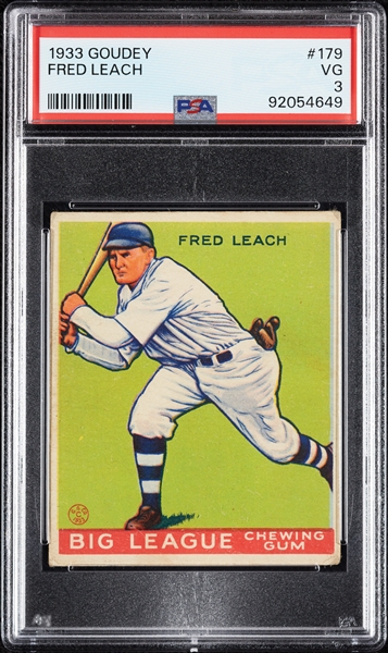 1933 Goudey Fred Leach No. 179 PSA 3