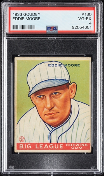 1933 Goudey Eddie Moore No. 180 PSA 4