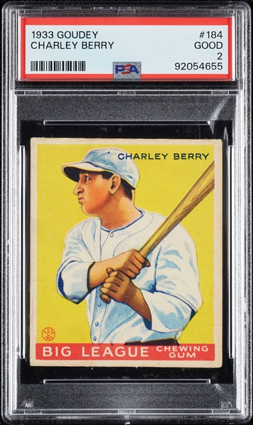 1933 Goudey Charlie Berry No. 184 PSA 2