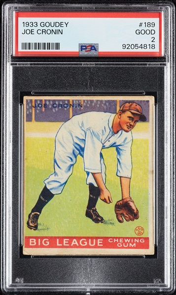 1933 Goudey Joe Cronin No. 189 PSA 2