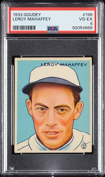 1933 Goudey Leroy Mahaffey No. 196 PSA 4