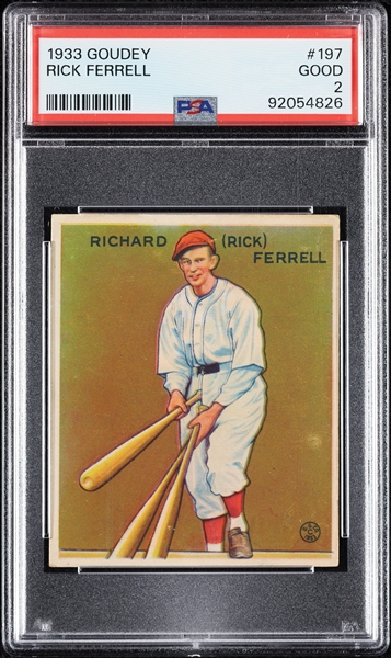 1933 Goudey Rick Ferrell No. 197 PSA 2