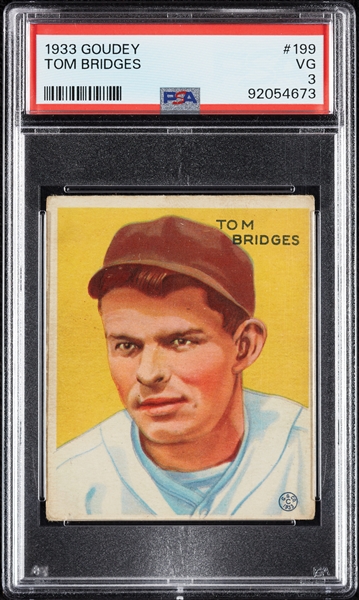 1933 Goudey Tom Bridges No. 199 PSA 3