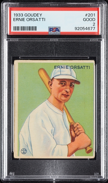 1933 Goudey Ernie Orsatti No. 201 PSA 2