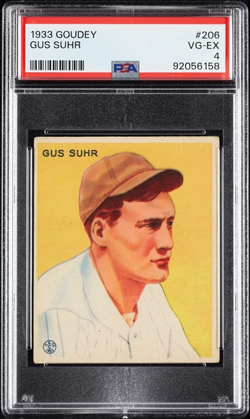 1933 Goudey Gus Suhr No. 206 PSA 4