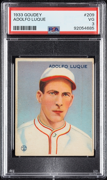 1933 Goudey Adolfo Luque No. 209 PSA 3