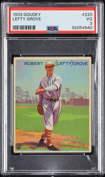 1933 Goudey Lefty Grove No. 220 PSA 3