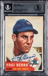 Yogi Berra Signed 1953 Topps No. 104 (BAS)